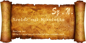 Szelényi Nikoletta névjegykártya